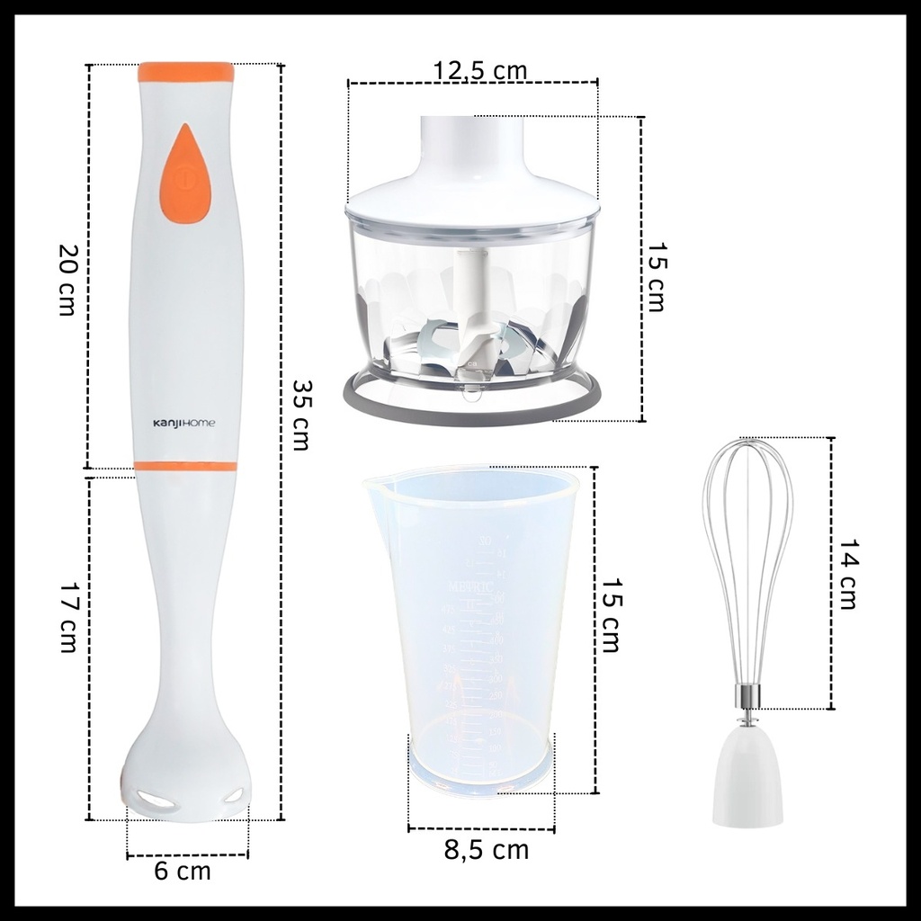 Mixer Licuadora De Mano Licua Tritura Procesa Y Bate 800w Color Blanco