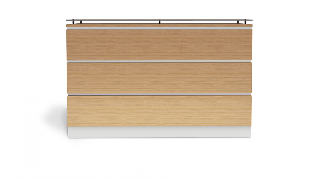 Recepción Recta - Melamina, Acero y Sobre-Tapa de Vidrio   LINEA Symmetry